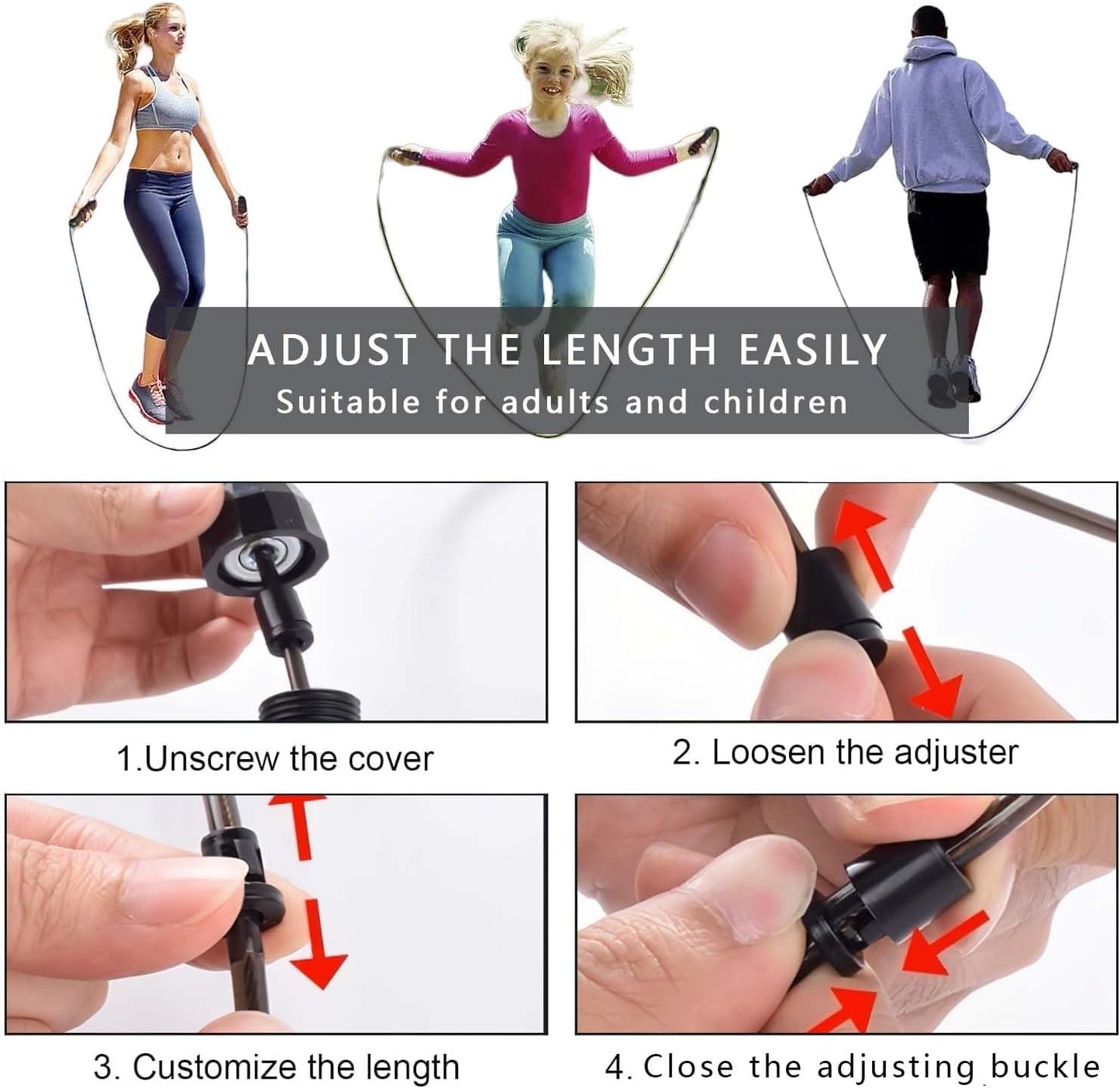 Ultimate 2 Pack Adjustable Jump Ropes for All Ages - Perfect for Fitness, Boxing & Fun Workouts!