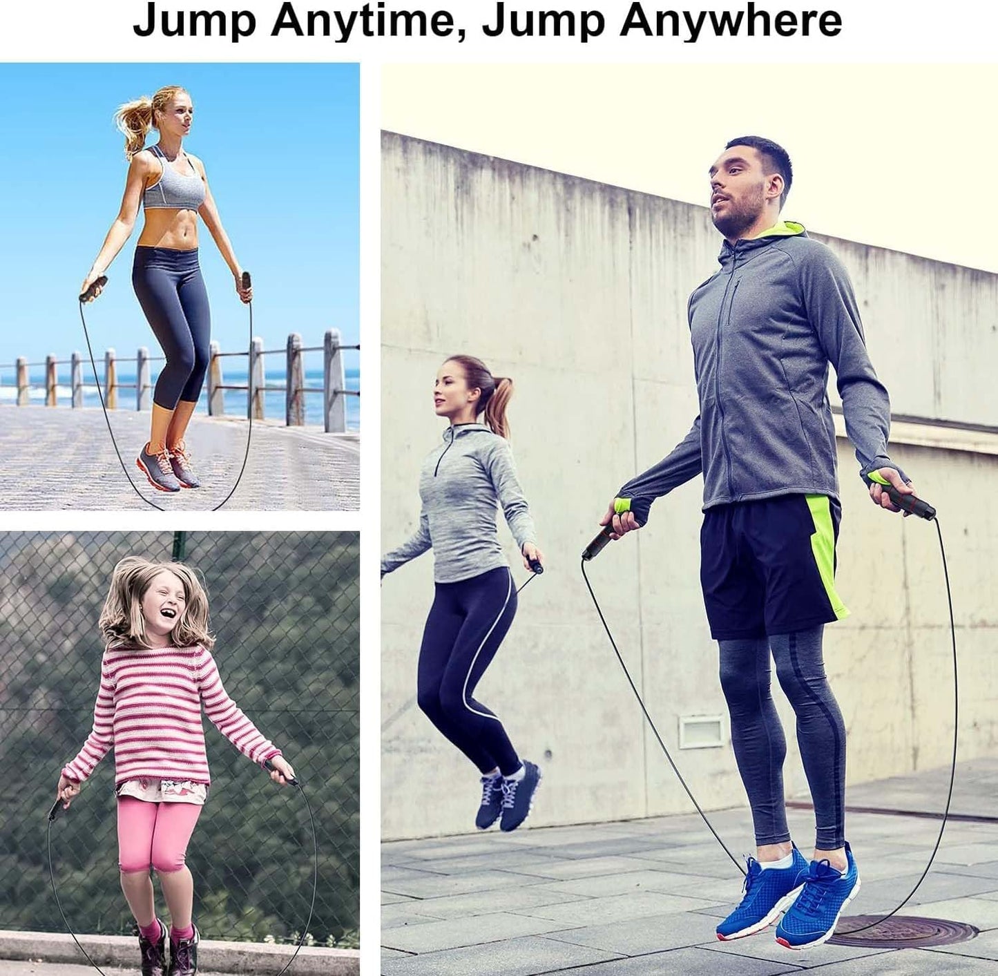 Ultimate 2 Pack Adjustable Jump Ropes for All Ages - Perfect for Fitness, Boxing & Fun Workouts!