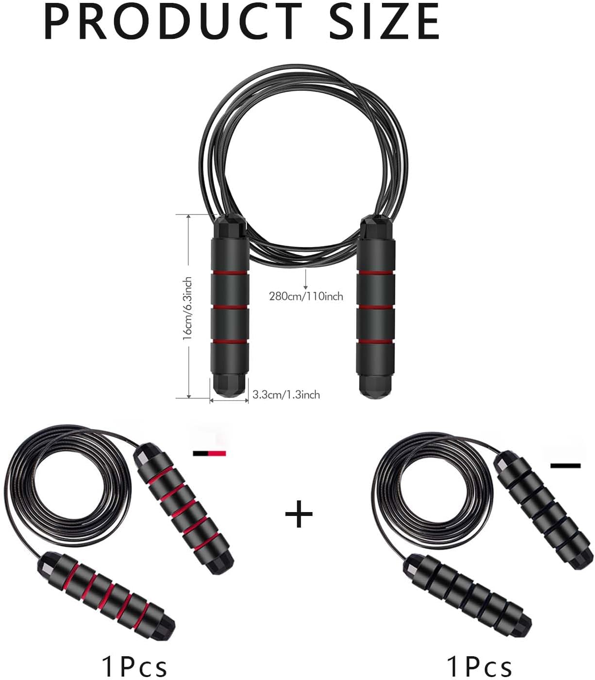 Ultimate 2 Pack Adjustable Jump Ropes for All Ages - Perfect for Fitness, Boxing & Fun Workouts!